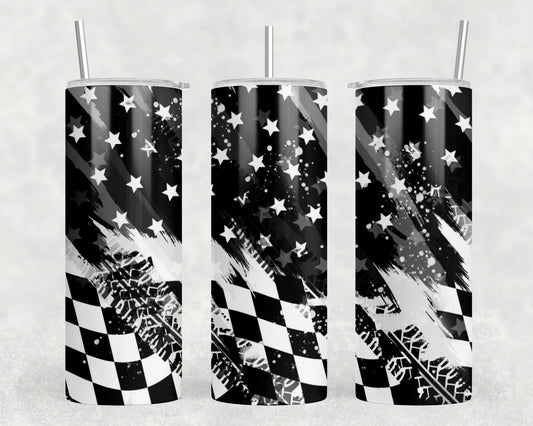 Race Flag 20oz Skinny Tumbler - 1000