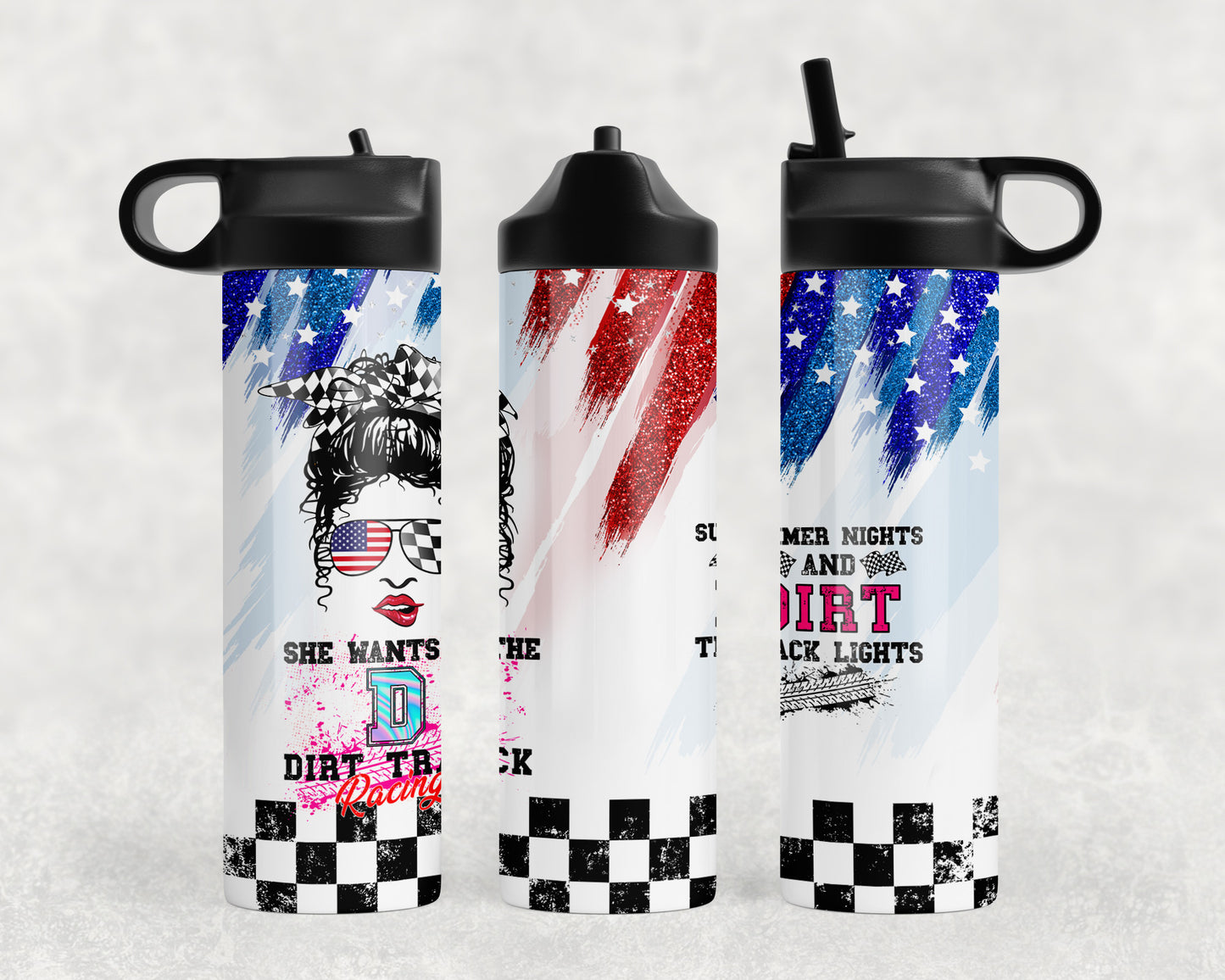 Dirt Track Racing Water Bottle - 1003