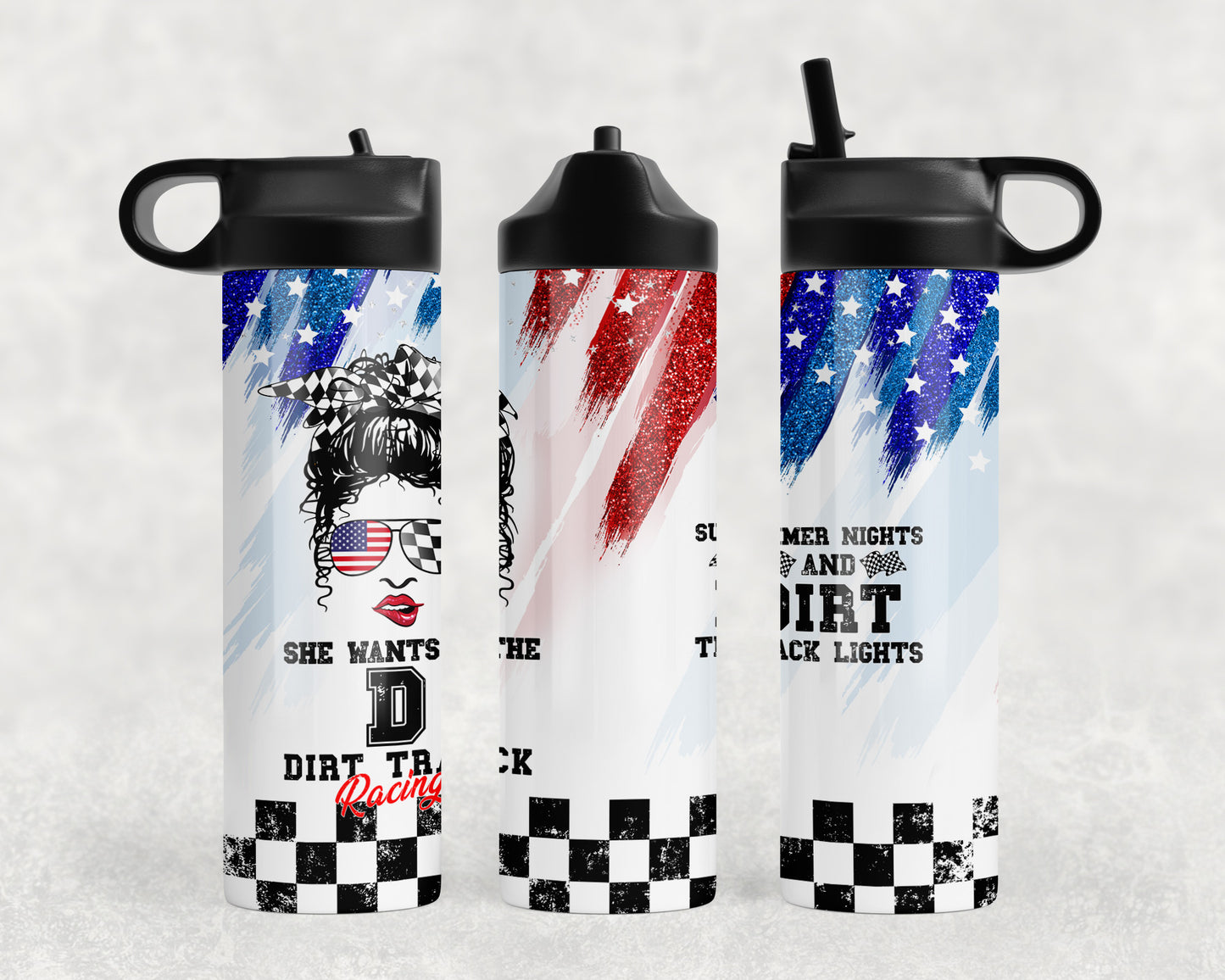 Dirt Track Racing Water Bottle - 1004