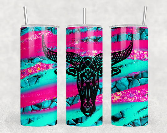 Neon Skull 20oz Skinny Tumbler - 1016