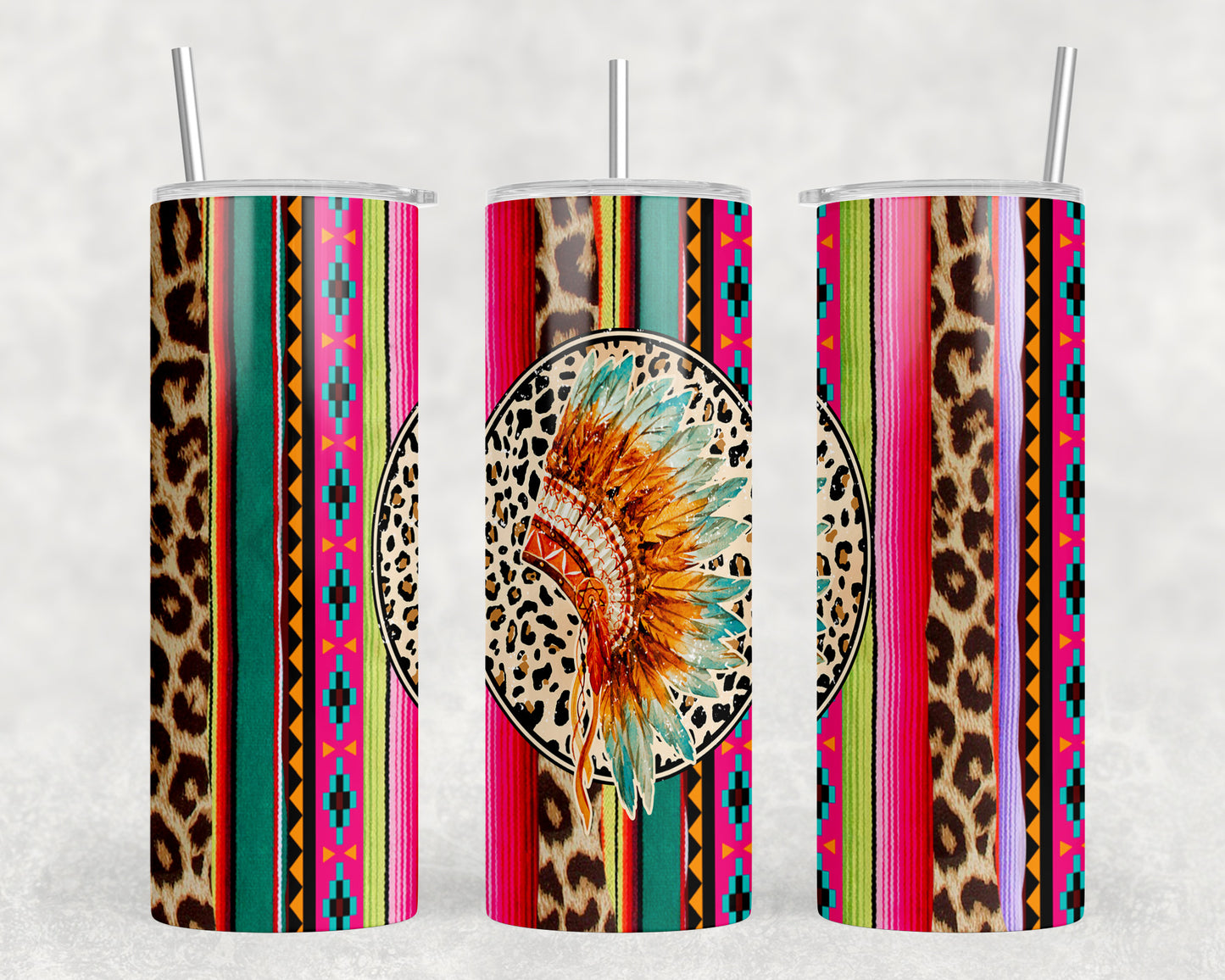 Serape Headdress 20oz Skinny Tumbler - 1017