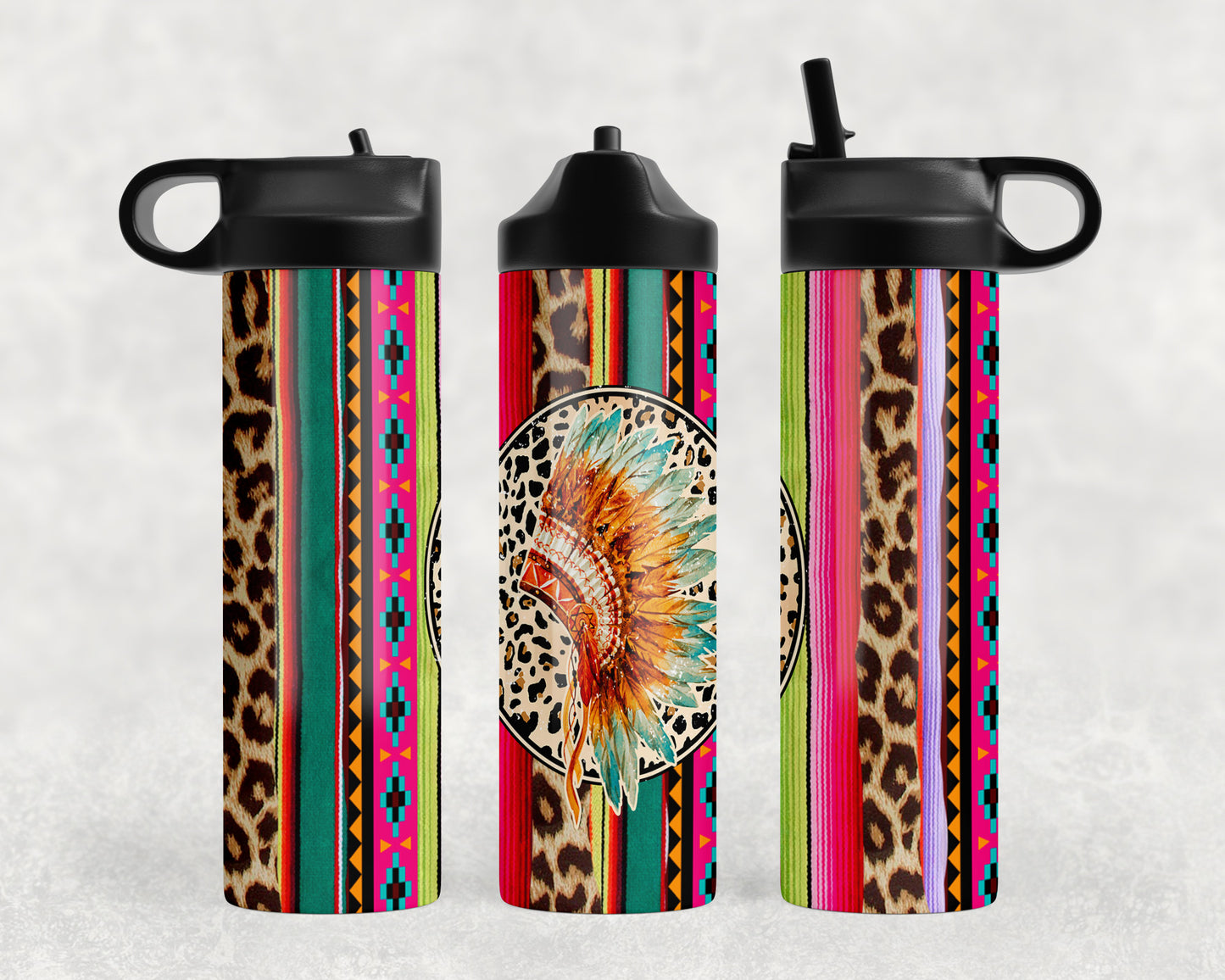 Serape Headdress Water Bottle - 1017