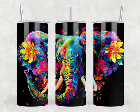 Water Color Elephant 20oz Skinny Tumbler - 103