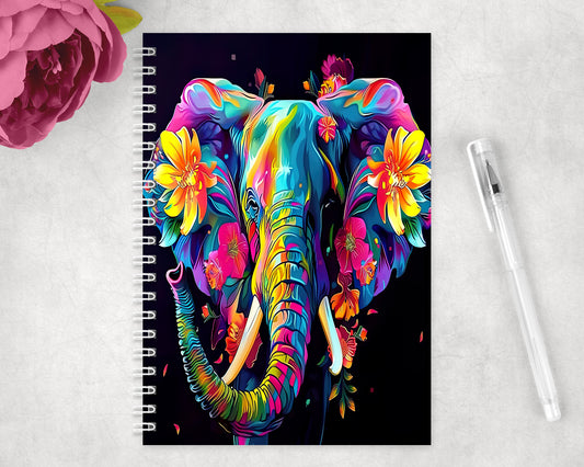 Water Color Elephant Spiral Lined A5 Journal - 103