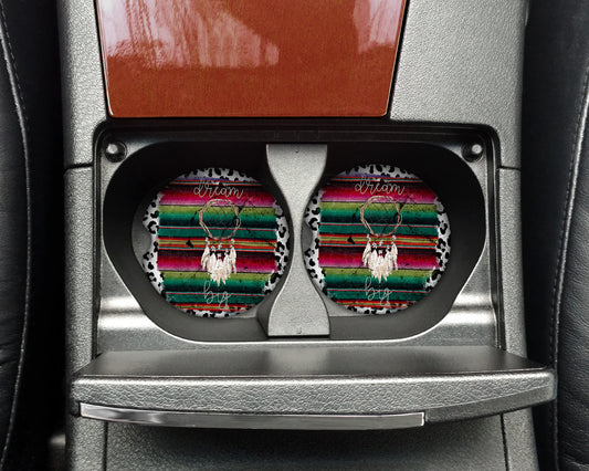 Serape Dream Catcher Car Coaster Set - 1044