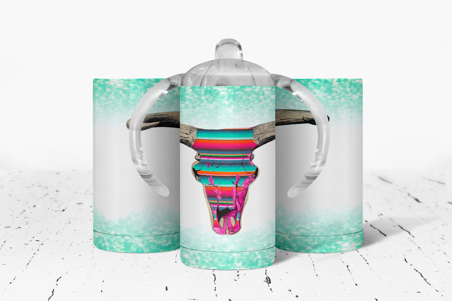 Serape Skull Kids Dual Lid Sippy Cup Tumbler - 1045