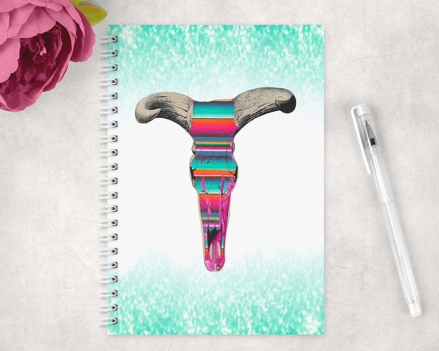 Serape Skull Spiral Lined A5 Journal - 1045