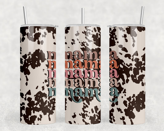 Printed Cowhide Mama 20oz Skinny Tumbler - 1046