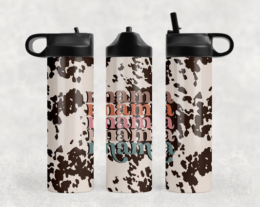 Printed Cowhide Mama Water Bottle - 1046