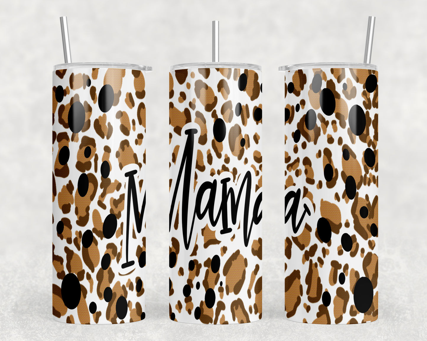 Leopard Print Mama 20oz Skinny Tumbler - 1047