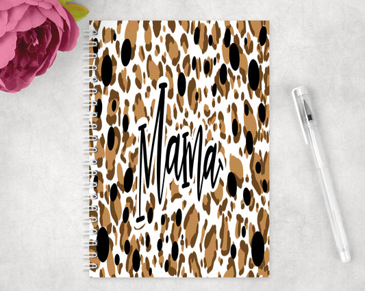 Leopard Print Mama Spiral Lined A5 Journal - 1047