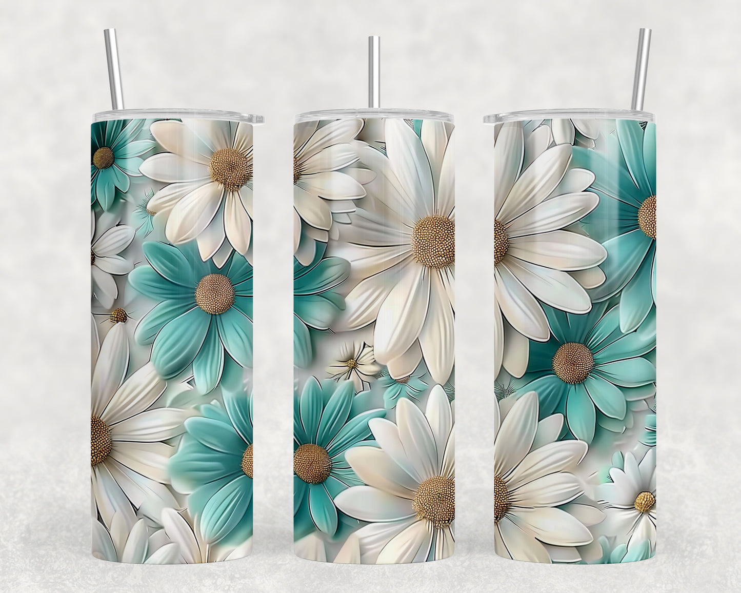 Blue And White Daisies 20oz Skinny Tumbler - 104