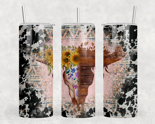 Printed Cowhide Skull 20oz Skinny Tumbler - 1050