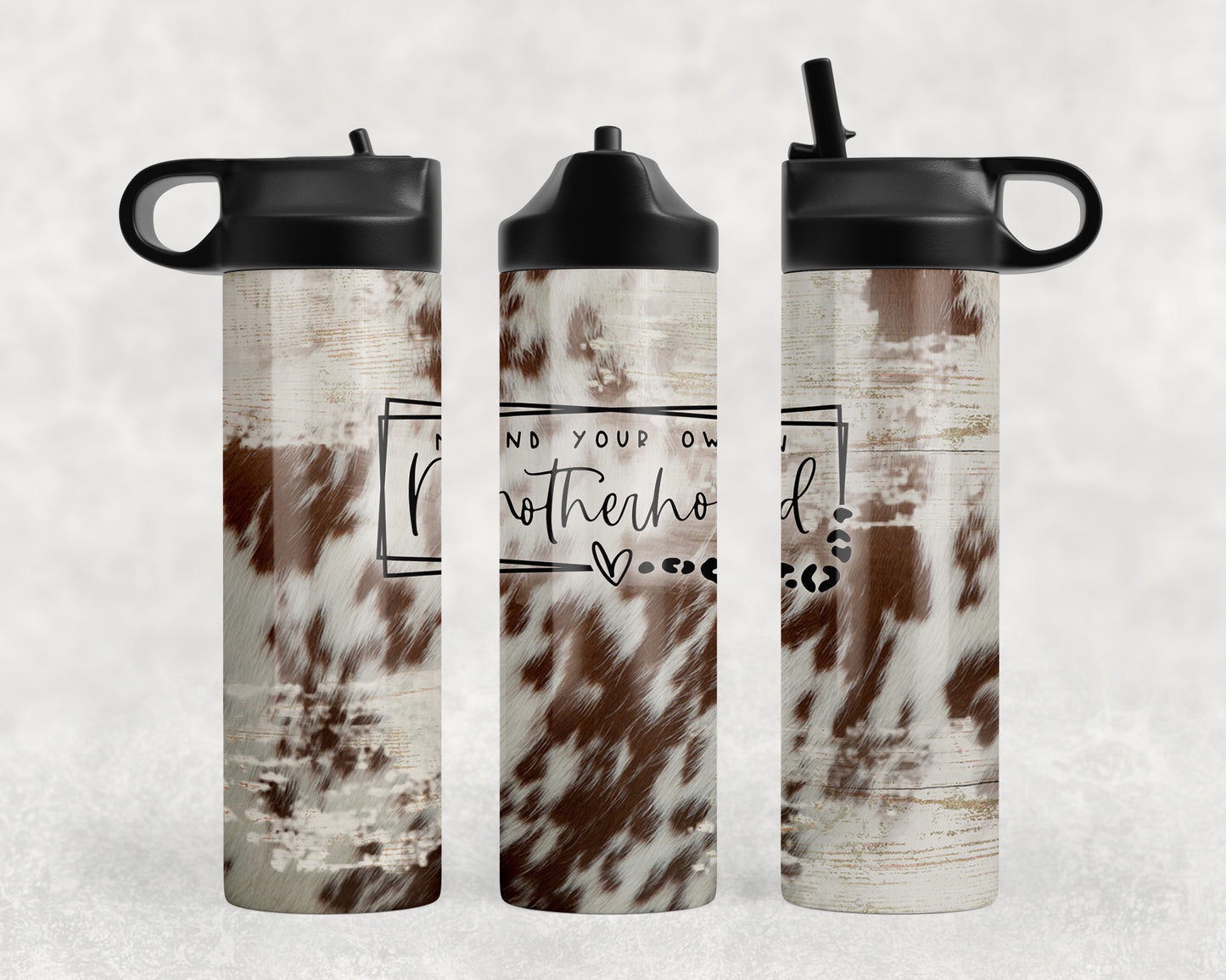 Printed Cowhide Motherhood Water Bottle - 1052