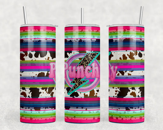 Cow Print Serape Punchy 20oz Skinny Tumbler - 1055