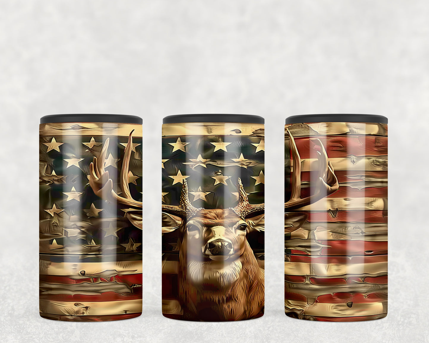 American Flag Buck 5-in-1 Can Hugger Tumbler - 105