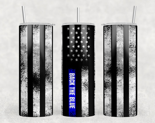 Back The Blue 20oz Skinny Tumbler - 1066