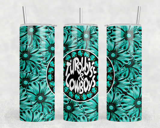 Turquoise and Cowboys 20oz Skinny Tumbler - 1068