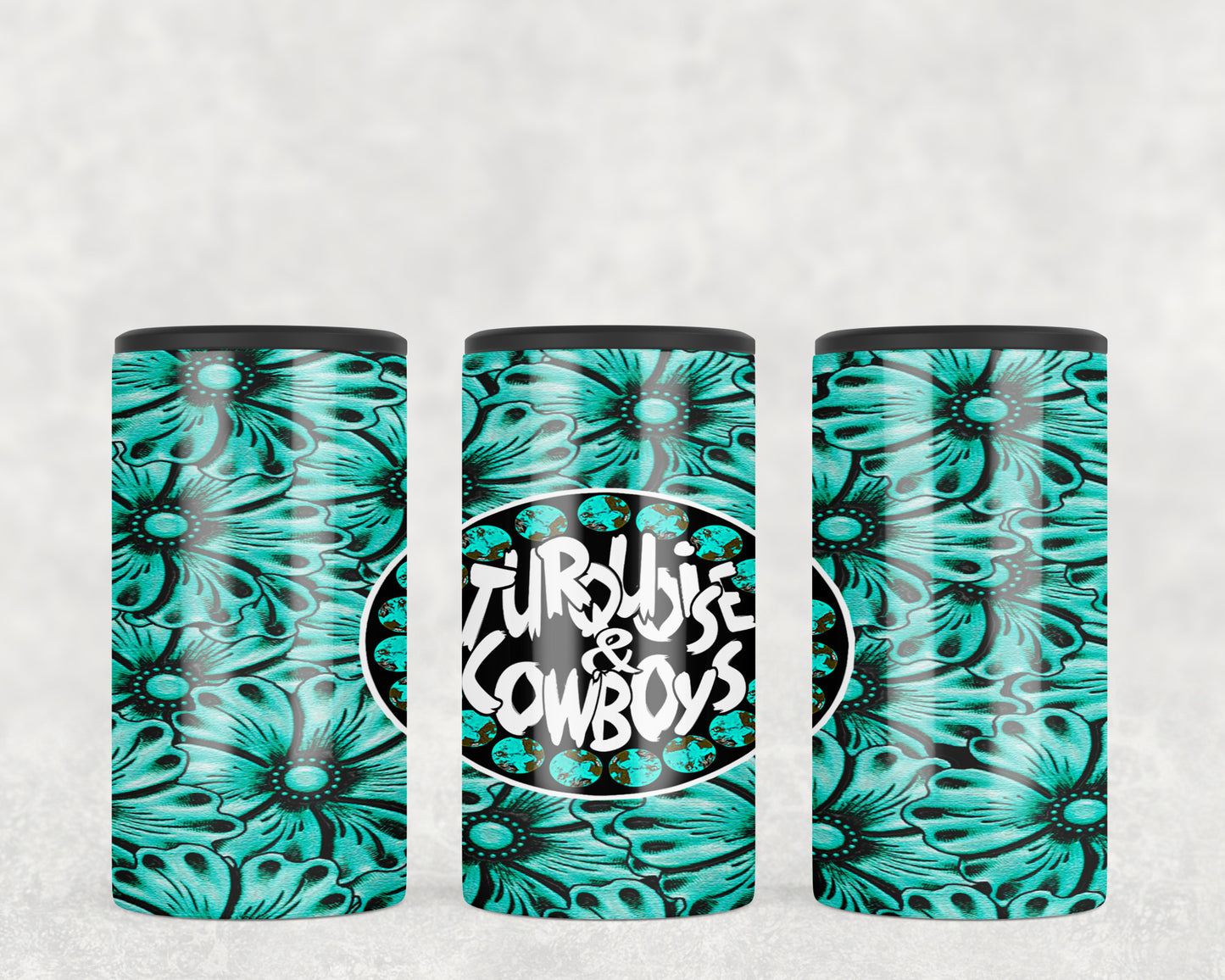 Turquoise and Cowboys 5-in-1 Can Hugger Tumbler - 1068