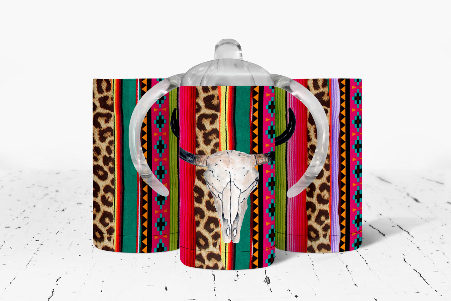 Serape Skull Kids Dual Lid Sippy Cup Tumbler - 1069