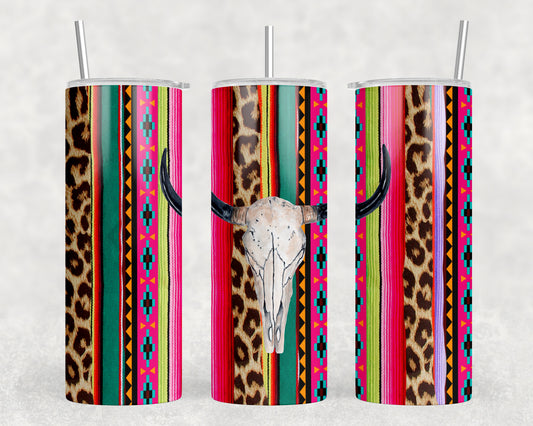 Serape Skull 20oz Skinny Tumbler - 1069