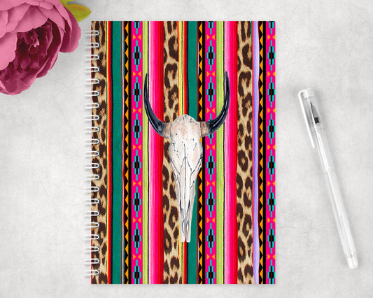 Serape Skull Spiral Lined A5 Journal - 1069