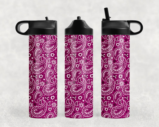 Pink paisley Water Bottle - 1070