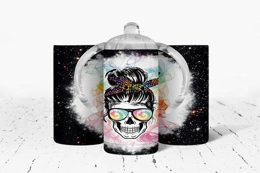 Rainbow Skull Kids Dual Lid Sippy Cup Tumbler - 1073