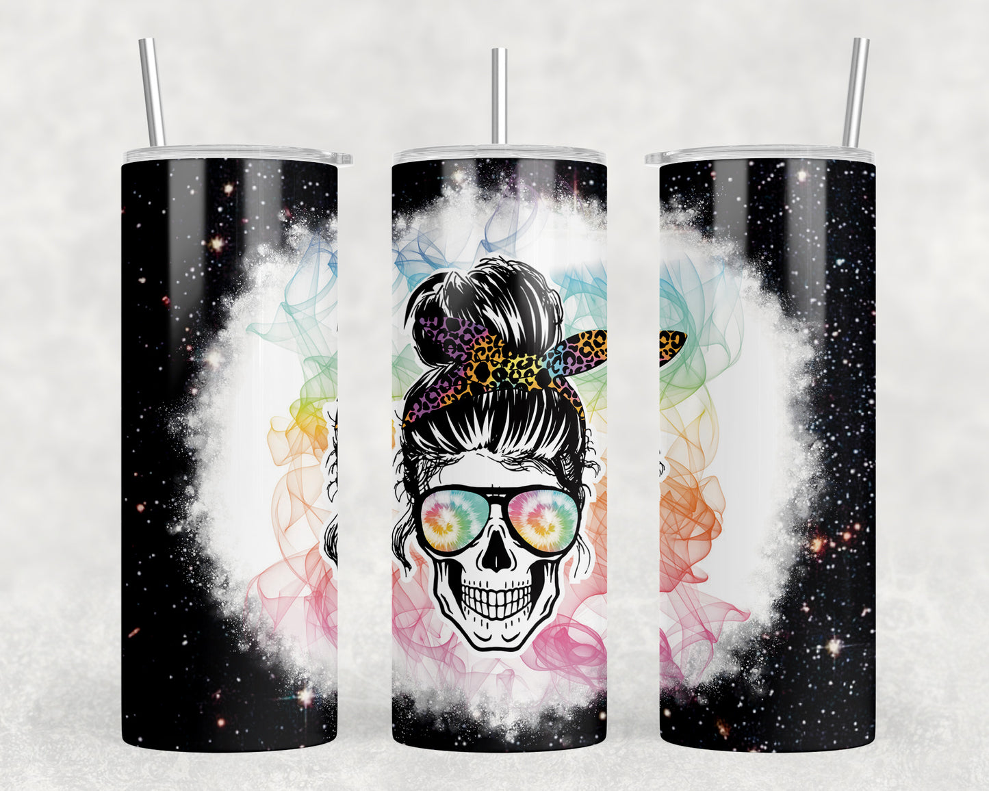 Rainbow Skull 20oz Skinny Tumbler - 1073