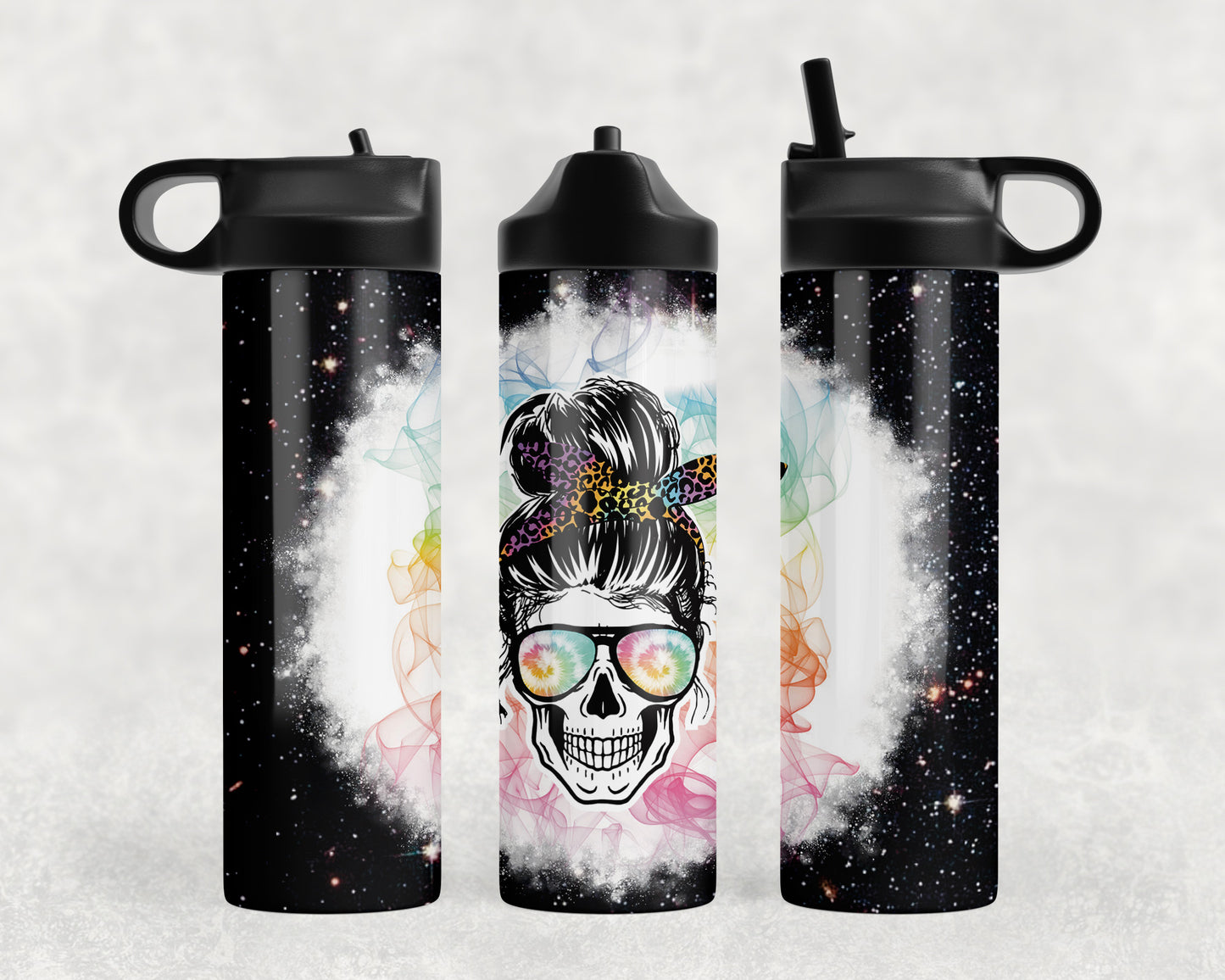 Rainbow Skull Water Bottle - 1073