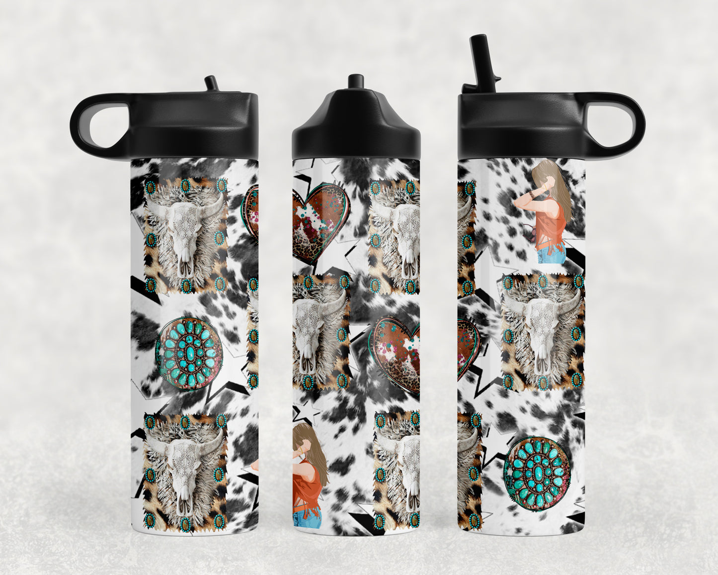 Western Mashup Water Bottle - 1074