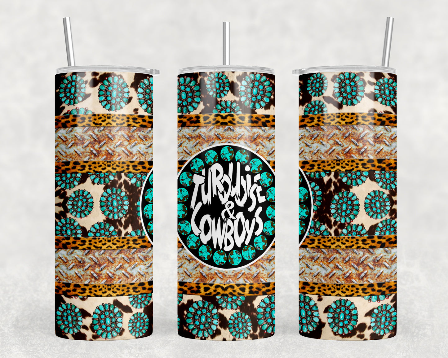 Turquoise and Cowboys 20oz Skinny Tumbler - 1075