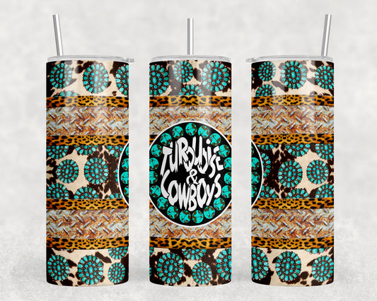 Turquoise and Cowboys 20oz Skinny Tumbler - 1075