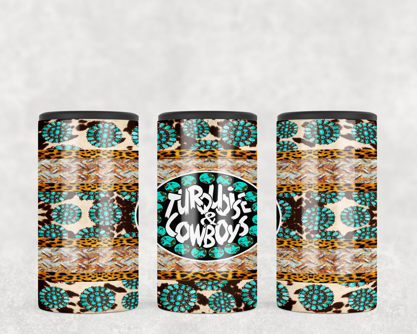 Turquoise and Cowboys 5-in-1 Can Hugger Tumbler - 1075