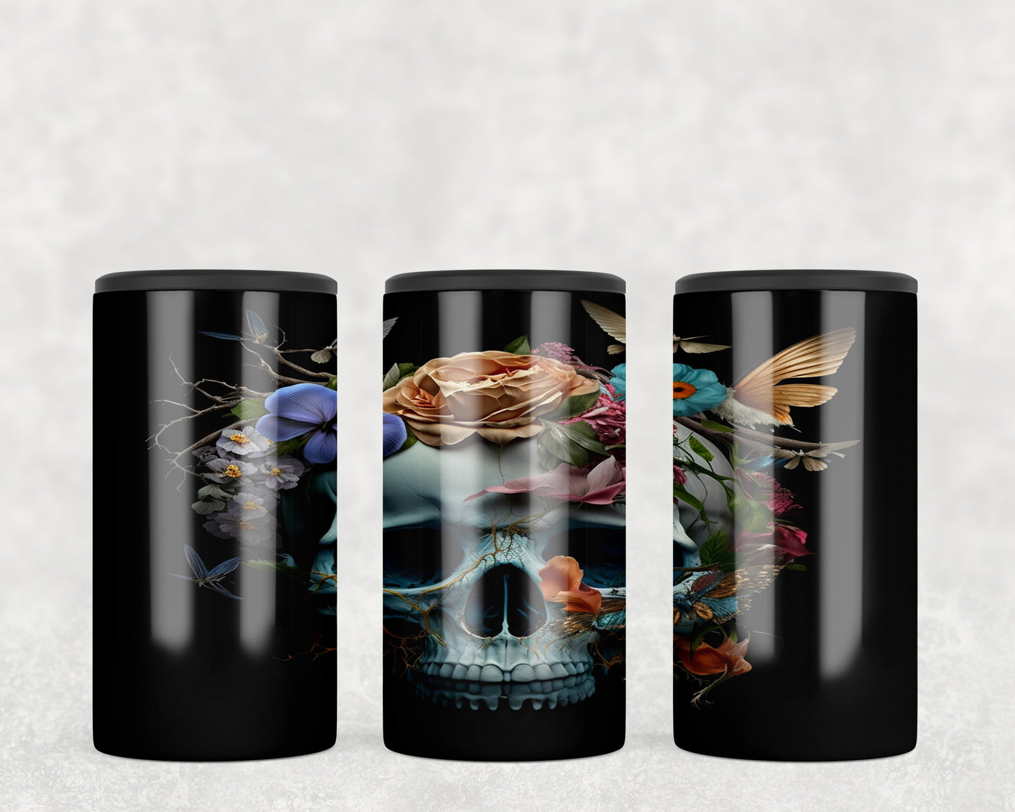 Floral Skull 5-in-1 Can Hugger Tumbler - 1077