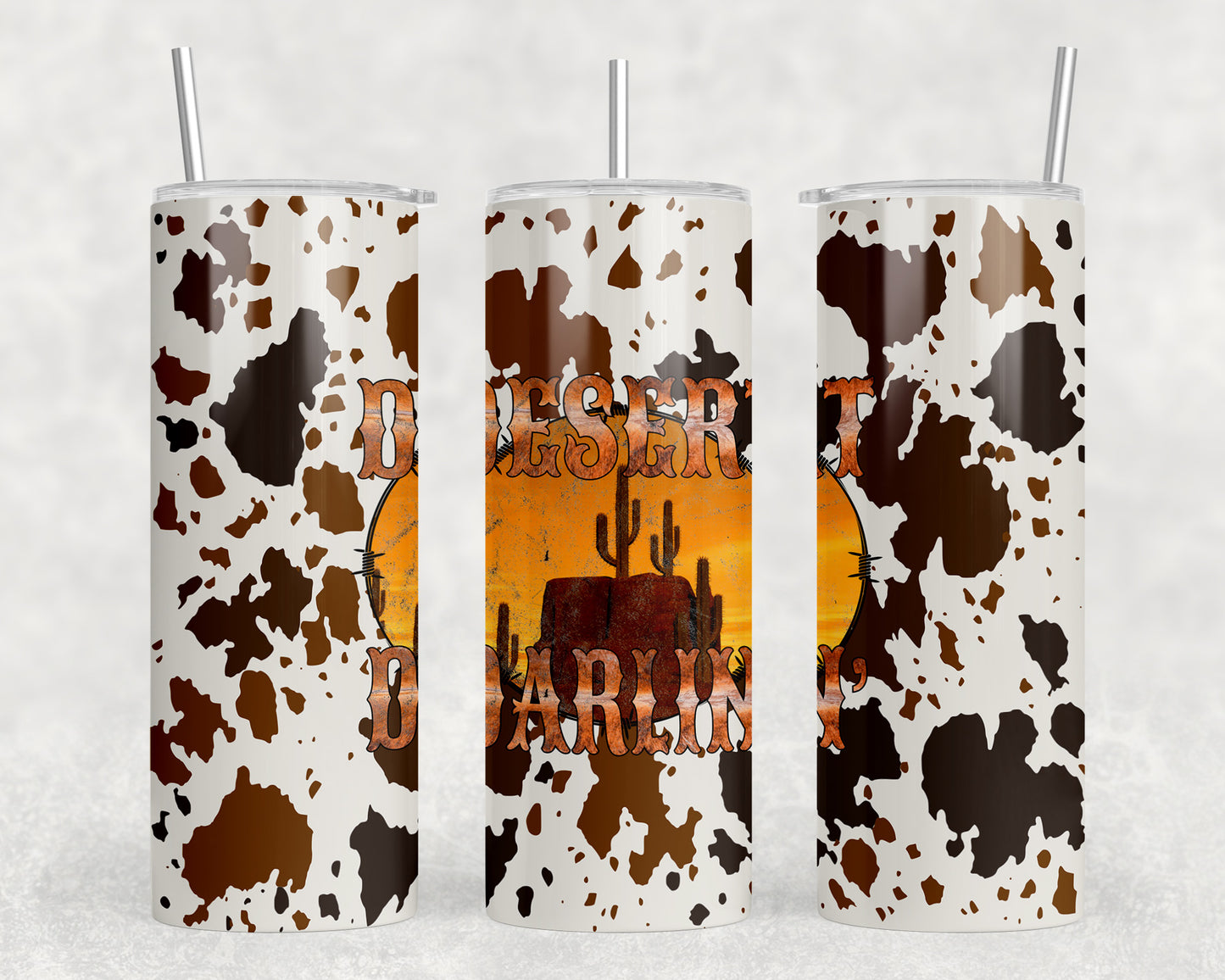 Printed Cowhide Desert Darlin 20oz Skinny Tumbler - 1078