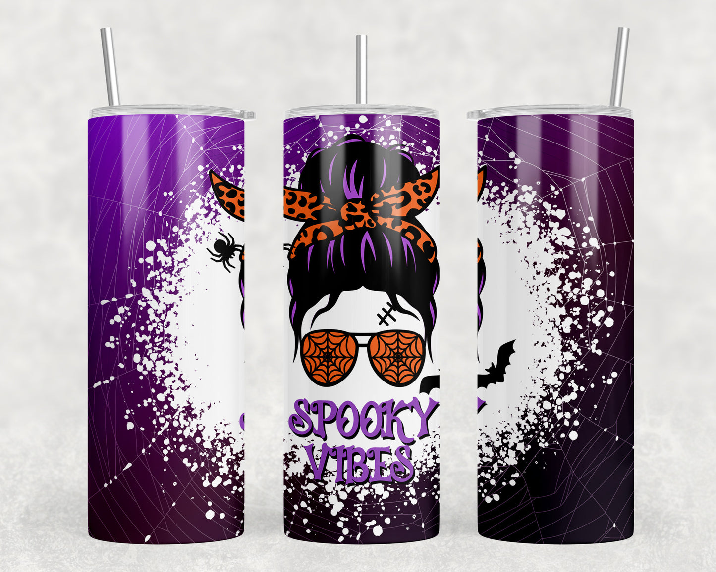 Halloween Spooky Vibes 20oz Skinny Tumbler - 1086