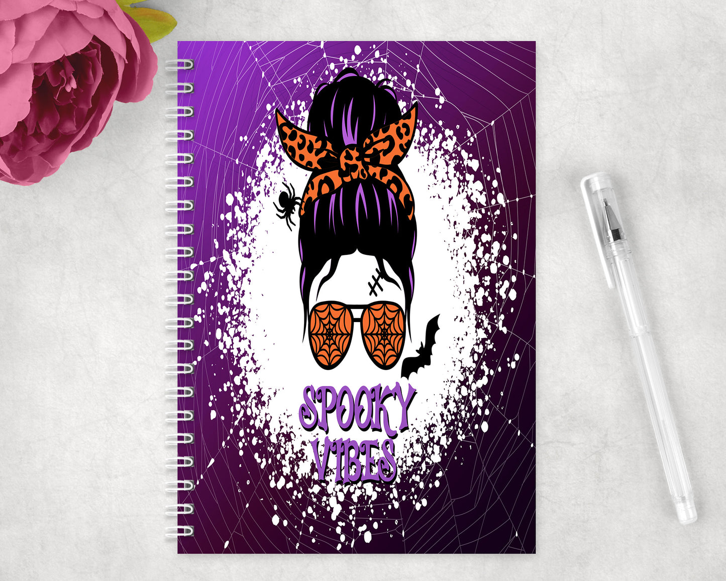 Halloween Spooky Vibes Spiral Lined A5 Journal - 1086