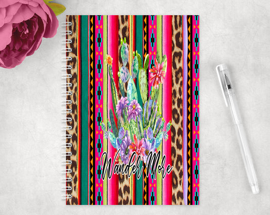 Serape Wander More Cactus Spiral Lined A5 Journal - 1092