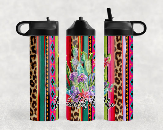 Serape Wander More Cactus Water Bottle - 1092