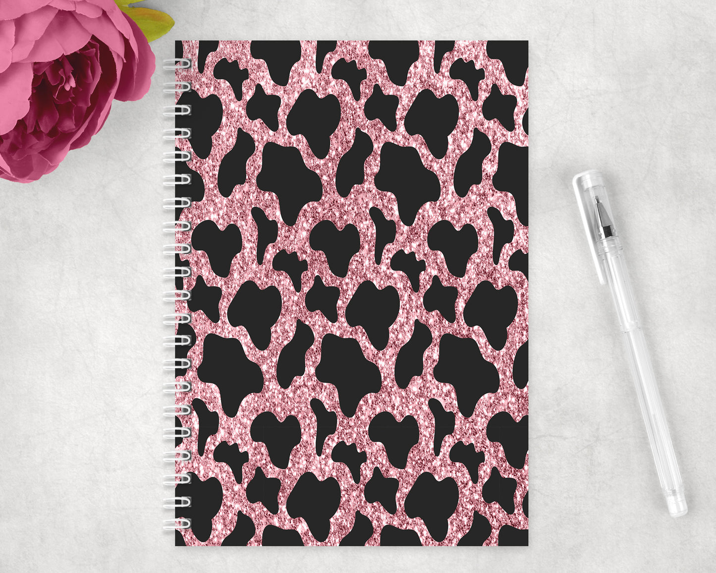 Cow Print Spiral Lined A5 Journal - 1094