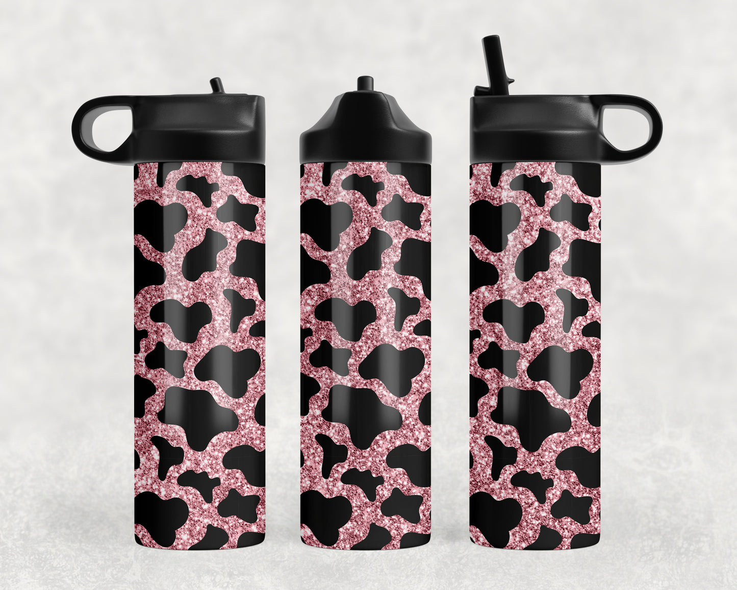 Cow Print Water Bottle - 1094