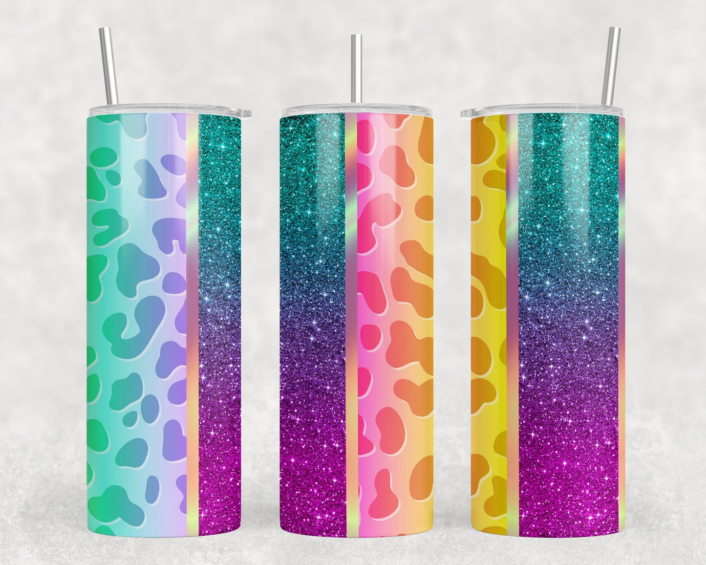 Rainbow Leopard Print 20oz Skinny Tumbler - 1102