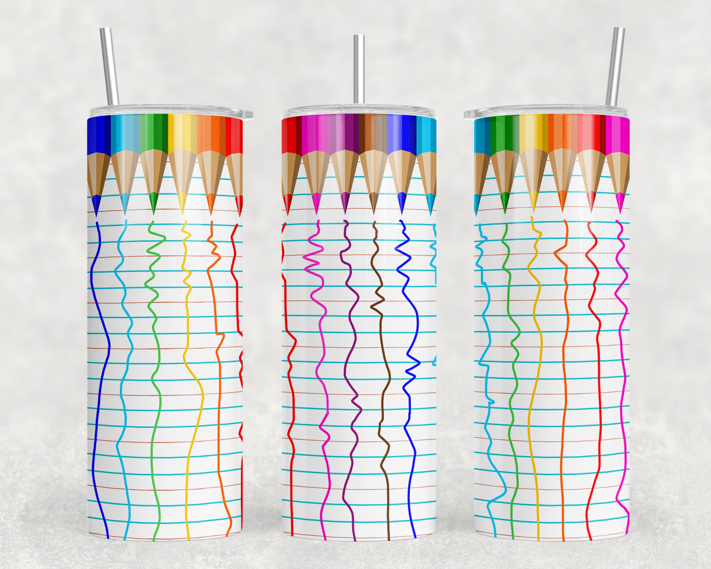 Colored Pencils 20oz Skinny Tumbler - 1103