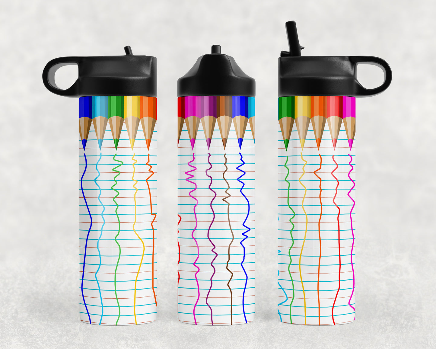 Colored Pencils Water Bottle - 1103