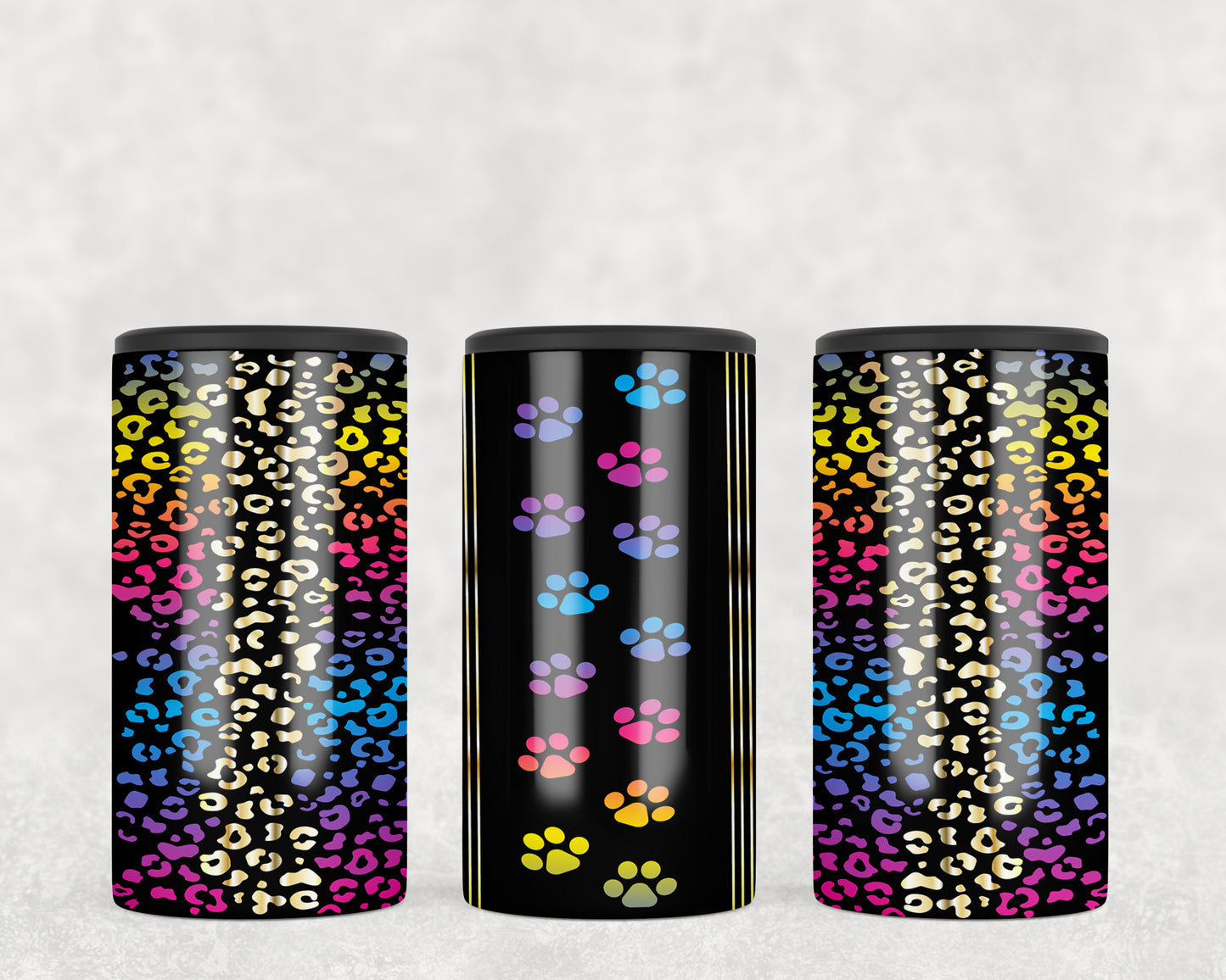 Neon Paw Prints 5-in-1 Can Hugger Tumbler - 1104