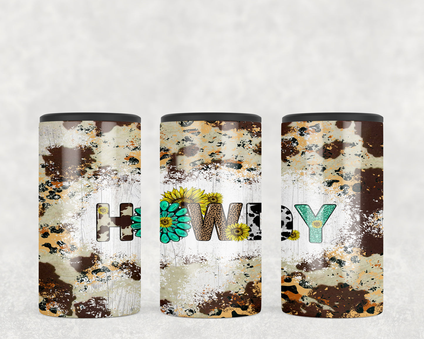 Printed Cowhide Howdy 5-in-1 Can Hugger Tumbler - 1105