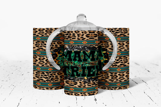 Leopard Print Mama Tried Kids Dual Lid Sippy Cup Tumbler - 1107