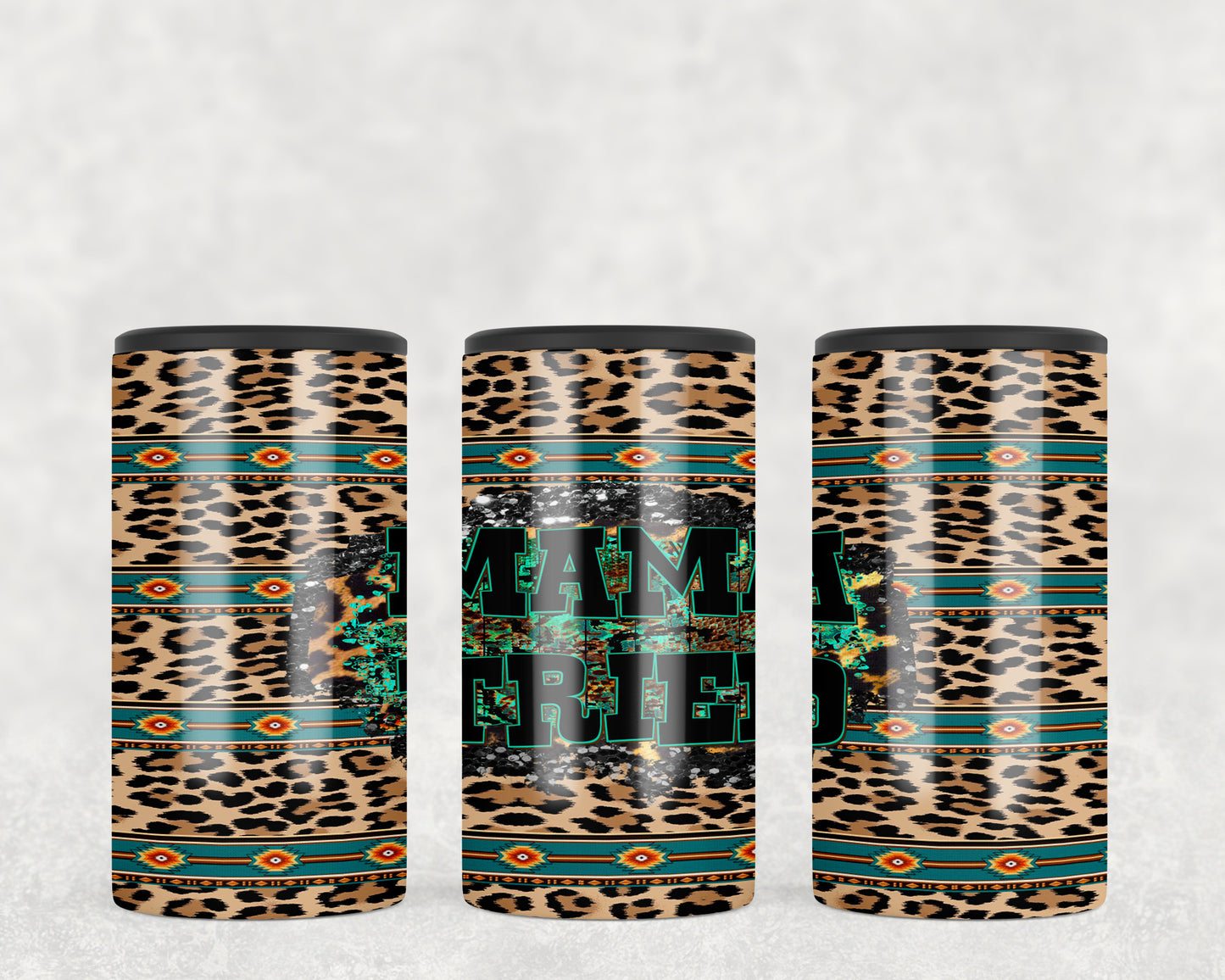 Leopard Print Mama Tried 5-in-1 Can Hugger Tumbler - 1107