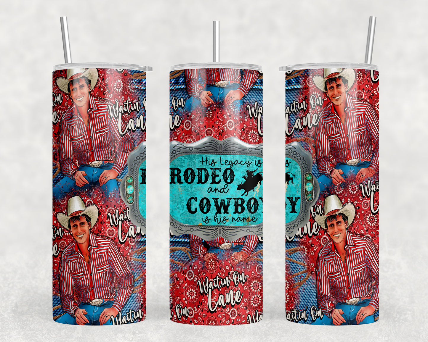 Western Bull Rider Lane Frost 20oz Skinny Tumbler - 1108